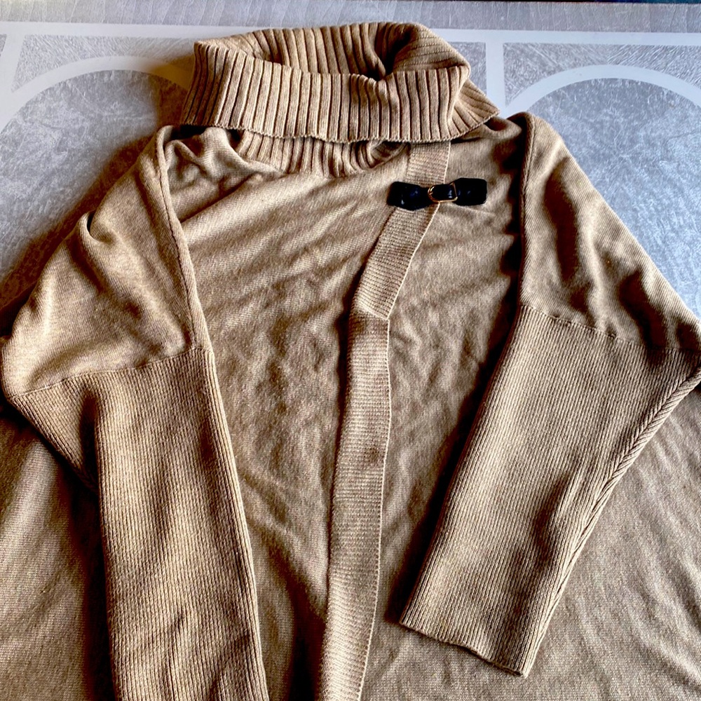 Calvin Klein cape poncho sweater with fitted arms